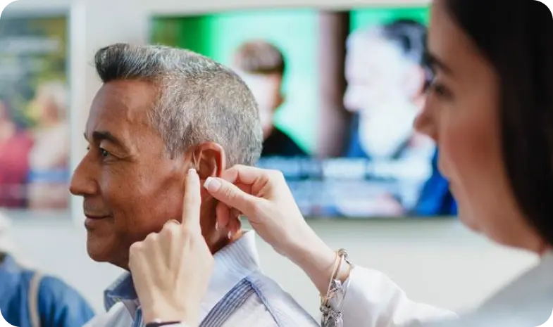 patient during an hearing evaluation