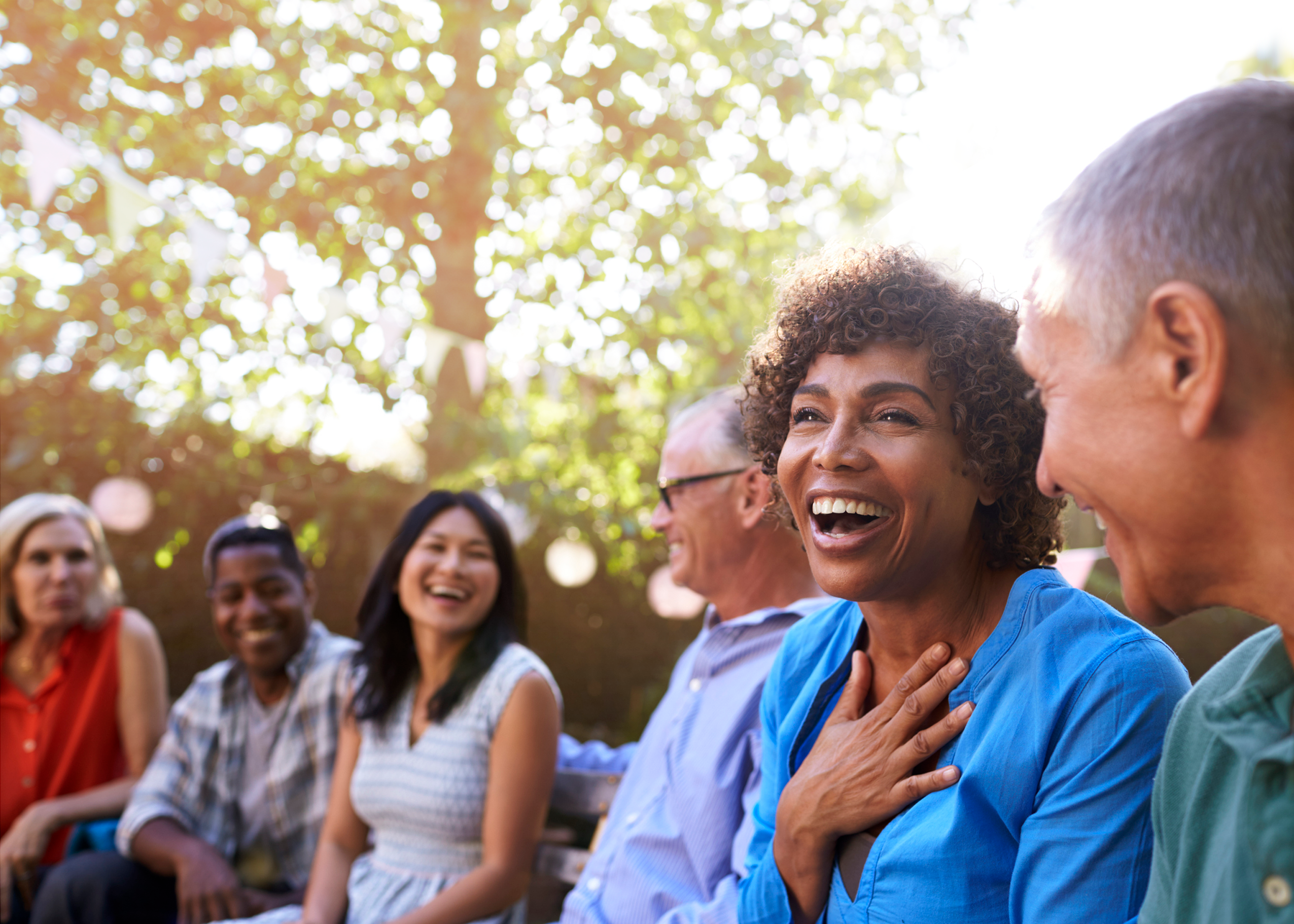 Group of people laughing