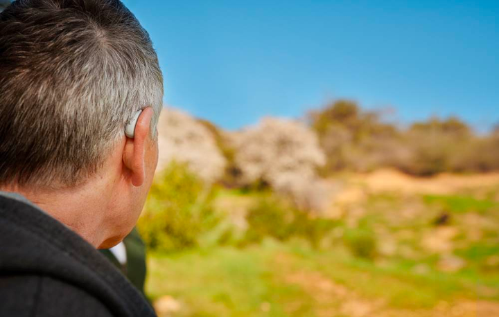 Man with hearing aids